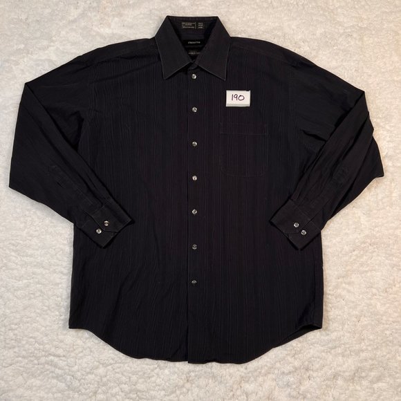 Claiborne Shirt Men's Long Sleeve Casual Button Up Collared Striped Blue Large - Picture 8 of 8